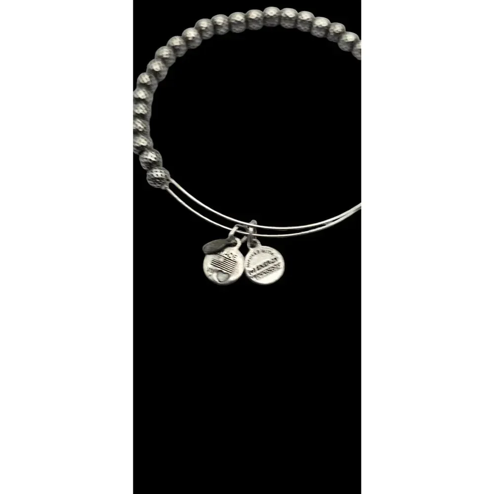 Alex and Ani Beaded Silver-Tone Energy Charm Bracelet - Picture 6 of 9